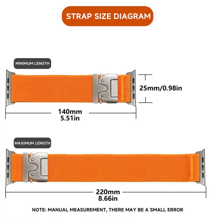 xDfind Parachute Buckle Stretch Nylon Watch Band, For Apple Watch 42 / 44 / 45 / 46 / 49mm