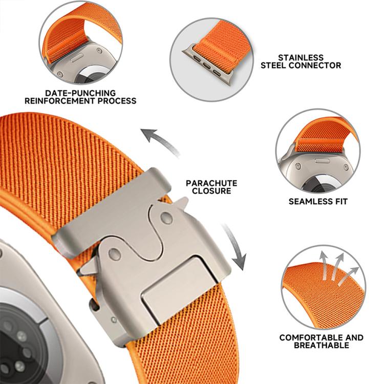 xDfind Parachute Buckle Stretch Nylon Watch Band, For Apple Watch 42 / 44 / 45 / 46 / 49mm