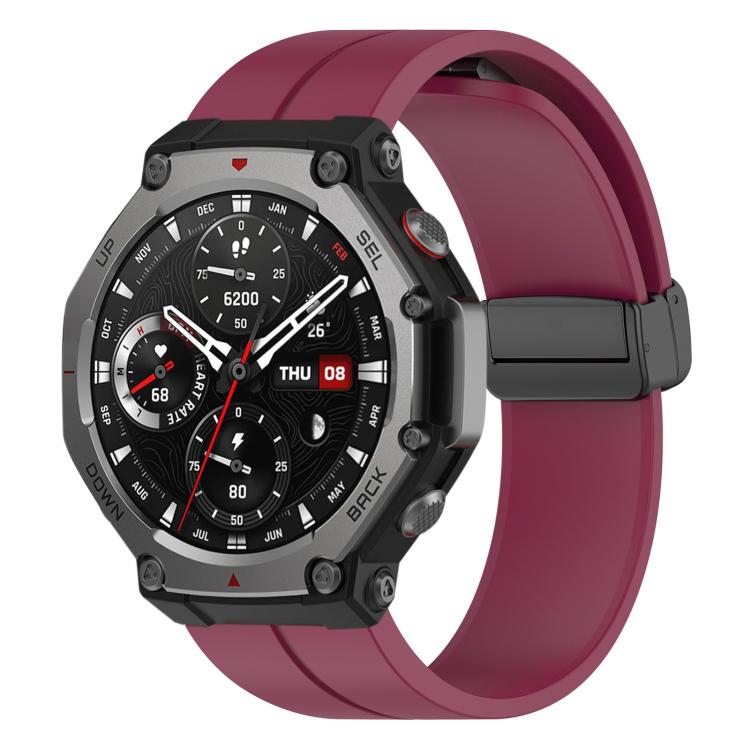 xDfind  Flat Head Groove Folding Black Buckle Silicone Watch Band