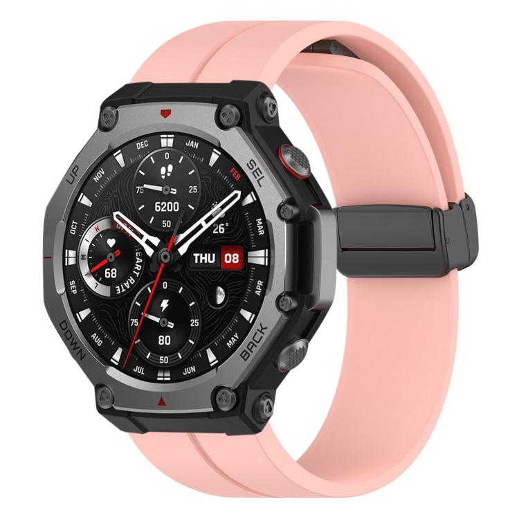 xDfind  Flat Head Groove Folding Black Buckle Silicone Watch Band
