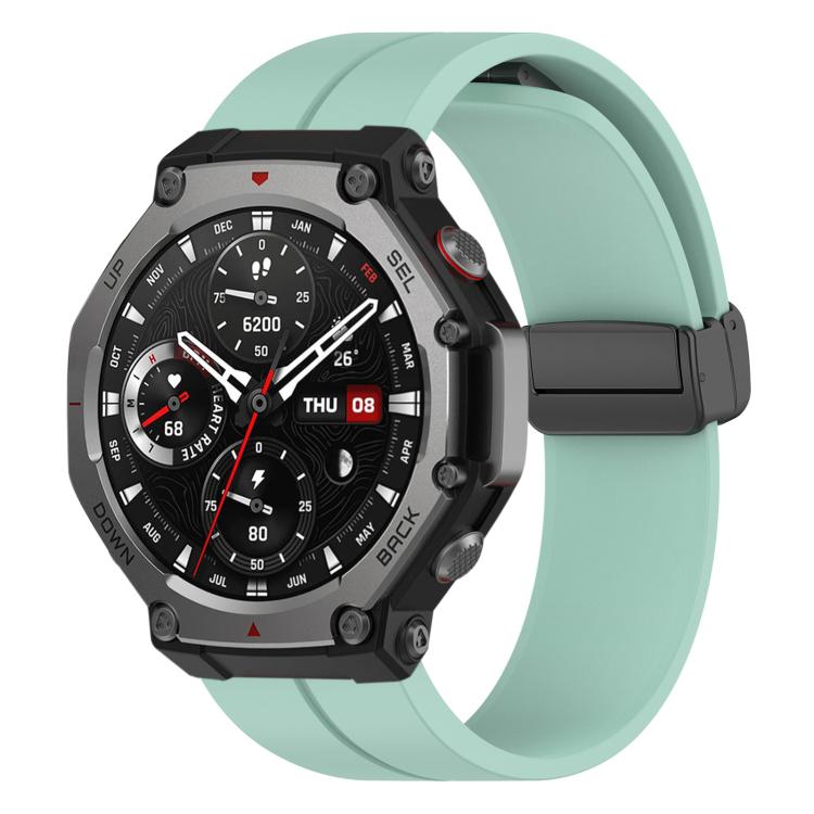 xDfind  Flat Head Groove Folding Black Buckle Silicone Watch Band, For Amazfit T-Rex 3