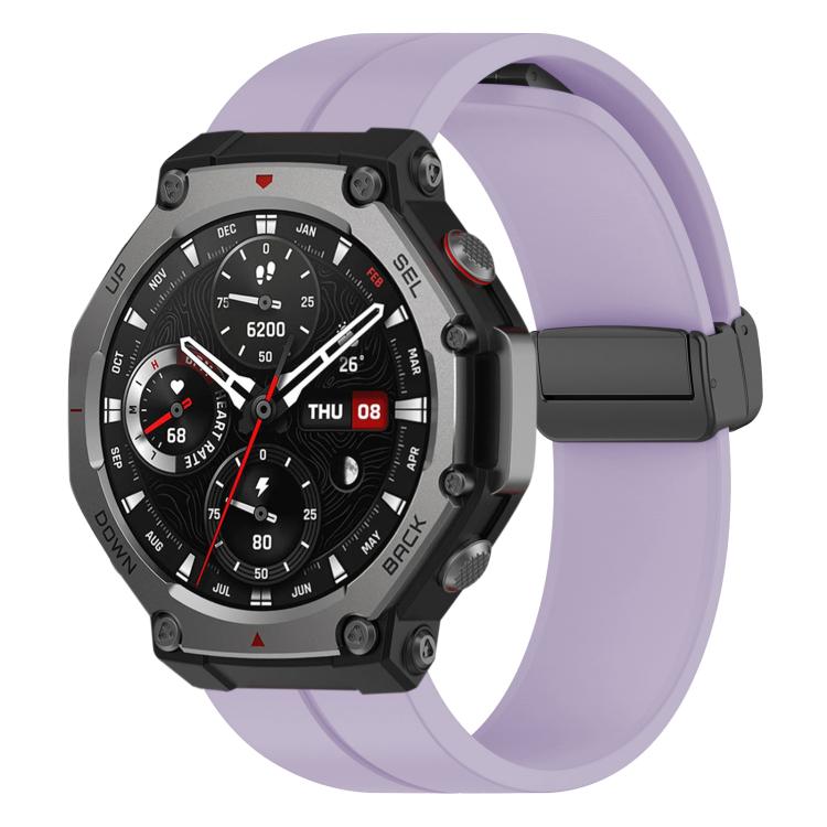 xDfind  Flat Head Groove Folding Black Buckle Silicone Watch Band