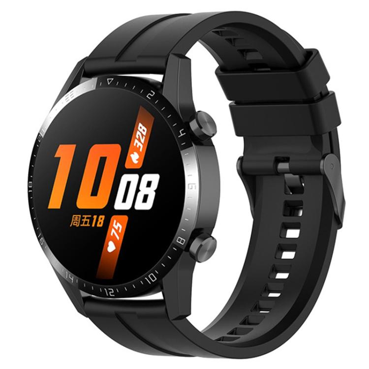 xDfind Silicone Black Buckle Watch Band, 22mm For Huawei Watch GT5 / GT5 Pro