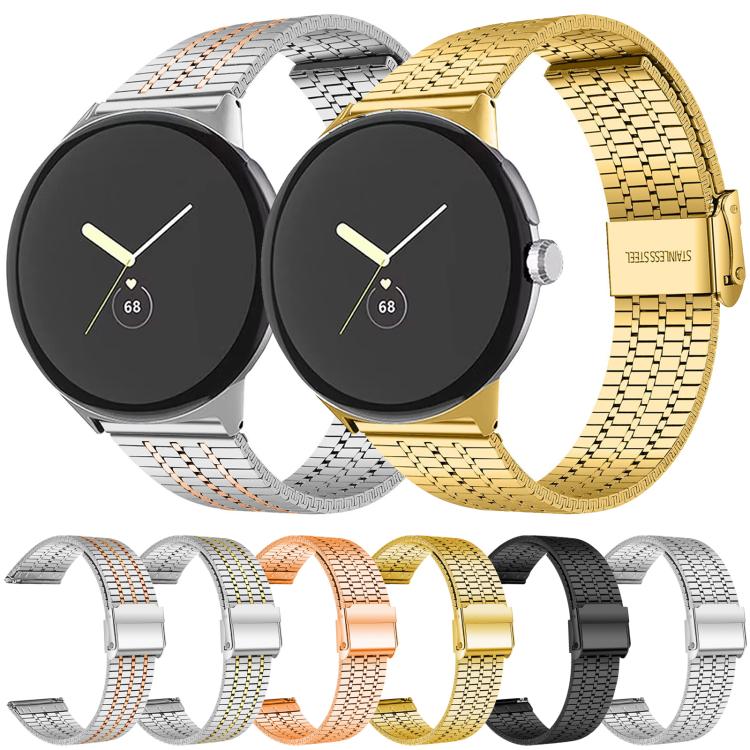 xDfind Seven Beads Buckle Stainless Steel Watch Band, For Google Pixel Watch 5 / 4 / 3 / 2 / 1 41mm