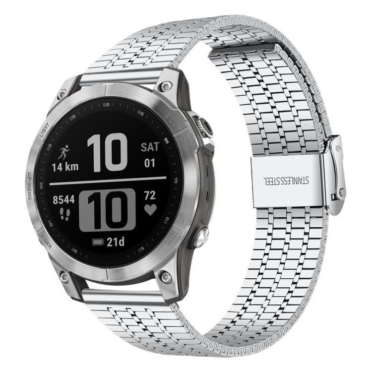 xDfind Seven Beads Buckle Stainless Steel Watch Band, For Garmin Fenix 8 / 7 / 6 / 5 22mm