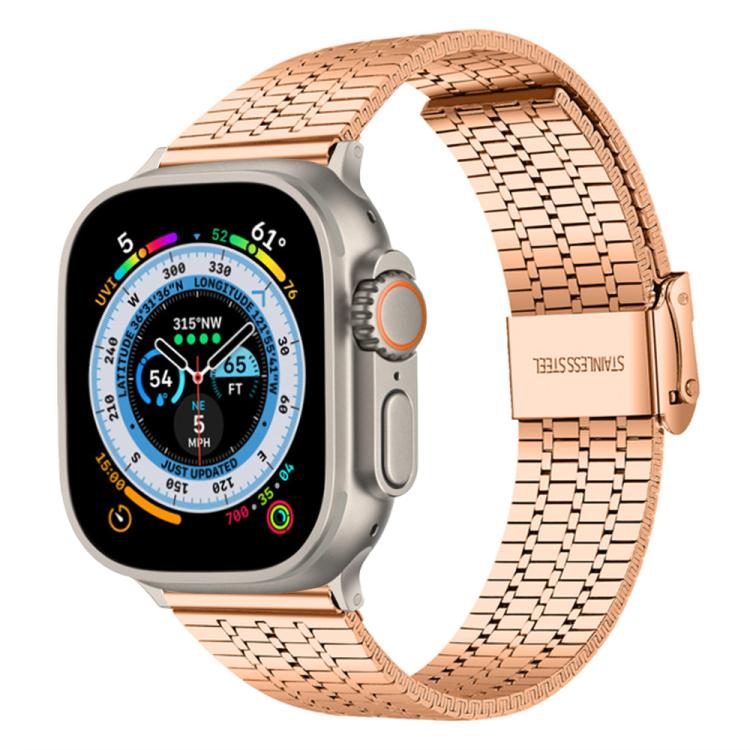 xDfind Seven Beads Buckle Stainless Steel Watch Band, For Apple Watch 42 / 44 / 45 / 46 / 49mm