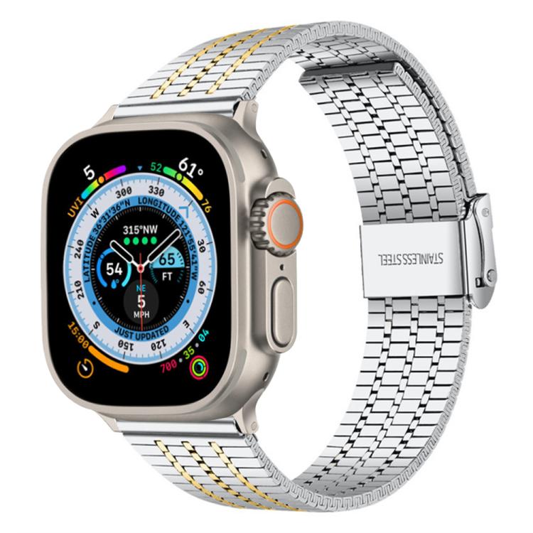 xDfind Seven Beads Buckle Stainless Steel Watch Band, For Apple Watch 42 / 44 / 45 / 46 / 49mm