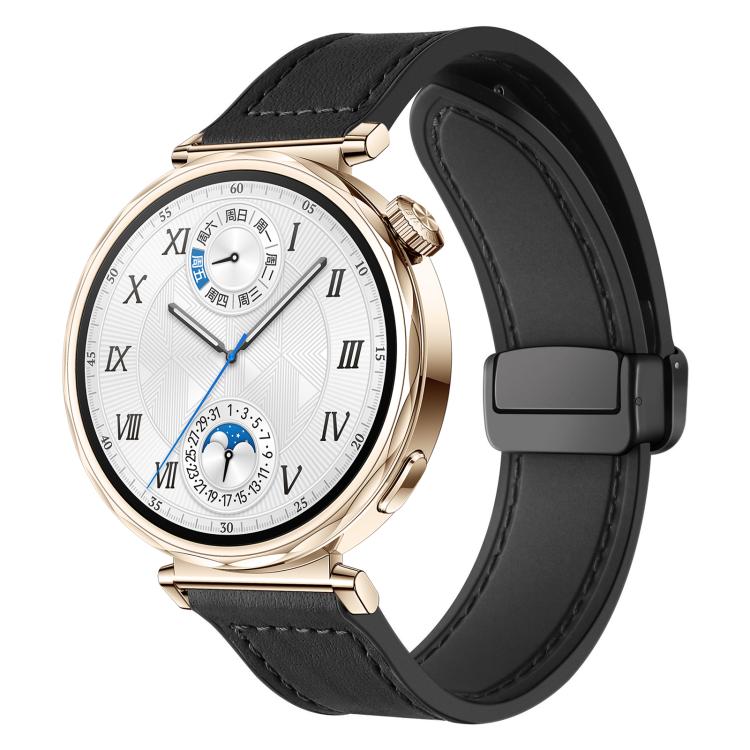 xDfind Crazy Horse Pattern Silicone Skin Magnetic Buckle Watch Band, 18mm
