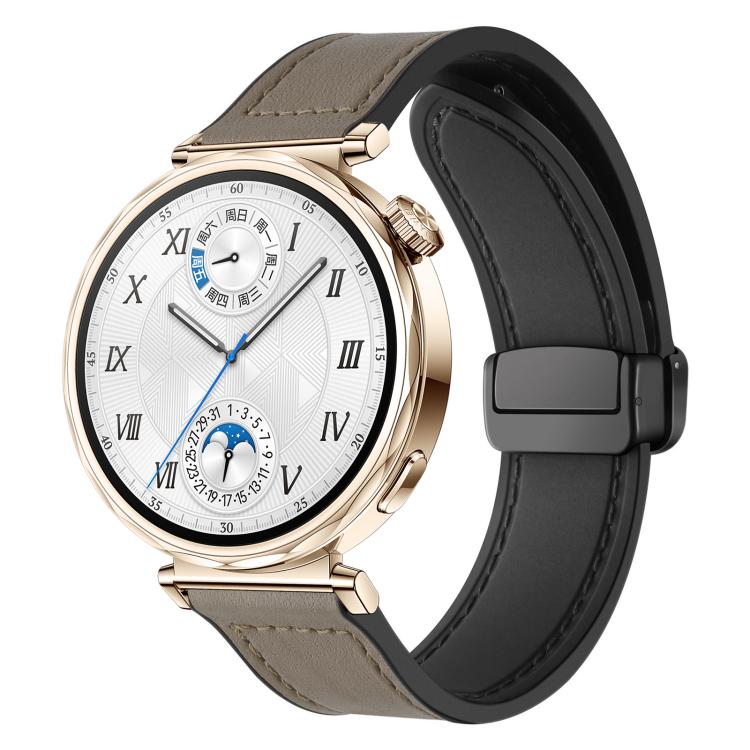 xDfind Crazy Horse Pattern Silicone Skin Magnetic Buckle Watch Band, 18mm