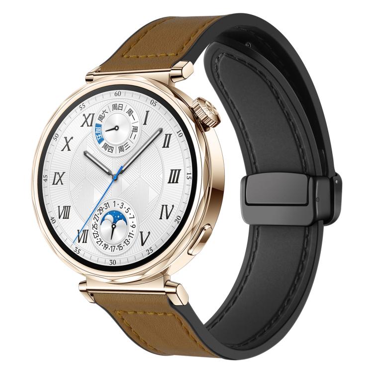 xDfind Crazy Horse Pattern Silicone Skin Magnetic Buckle Watch Band, 18mm