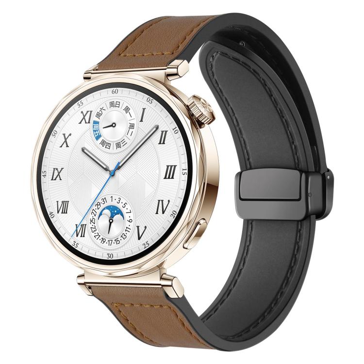 xDfind Crazy Horse Pattern Silicone Skin Magnetic Buckle Watch Band, 18mm