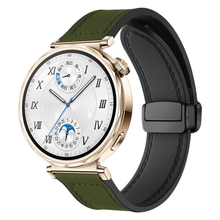 xDfind Crazy Horse Pattern Silicone Skin Magnetic Buckle Watch Band, 18mm