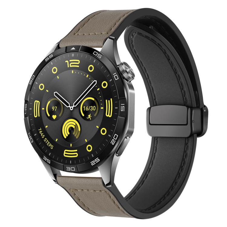 xDfind Crazy Horse Pattern Silicone Skin Magnetic Buckle Watch Band, 20mm