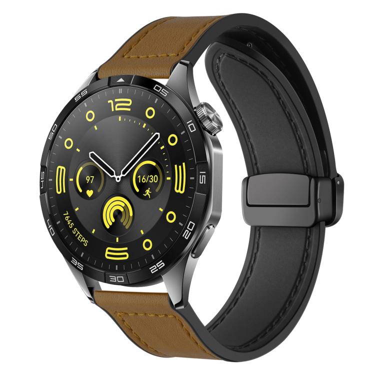 xDfind Crazy Horse Pattern Silicone Skin Magnetic Buckle Watch Band, 20mm