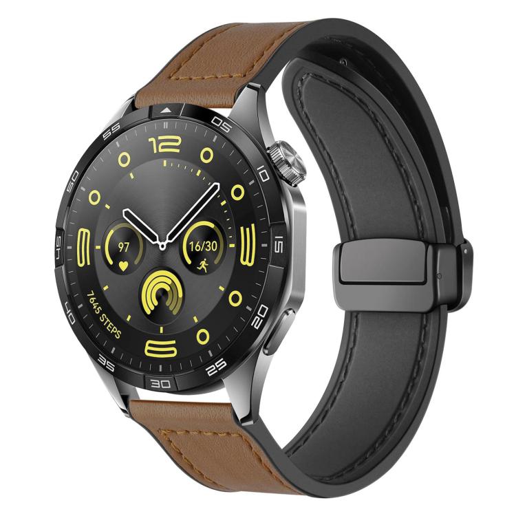 xDfind Crazy Horse Pattern Silicone Skin Magnetic Buckle Watch Band, 20mm
