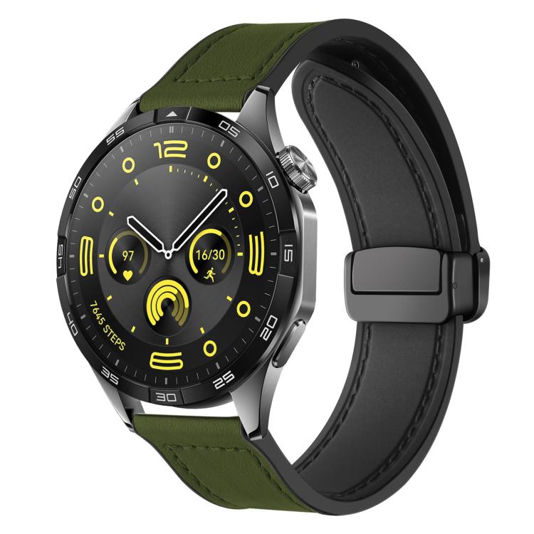 xDfind Crazy Horse Pattern Silicone Skin Magnetic Buckle Watch Band, 20mm