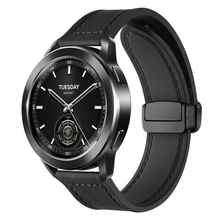 xDfind Crazy Horse Pattern Silicone Skin Magnetic Buckle Watch Band, 22mm