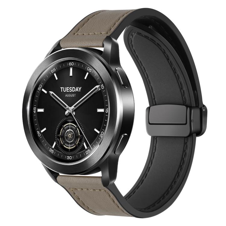xDfind Crazy Horse Pattern Silicone Skin Magnetic Buckle Watch Band, 22mm