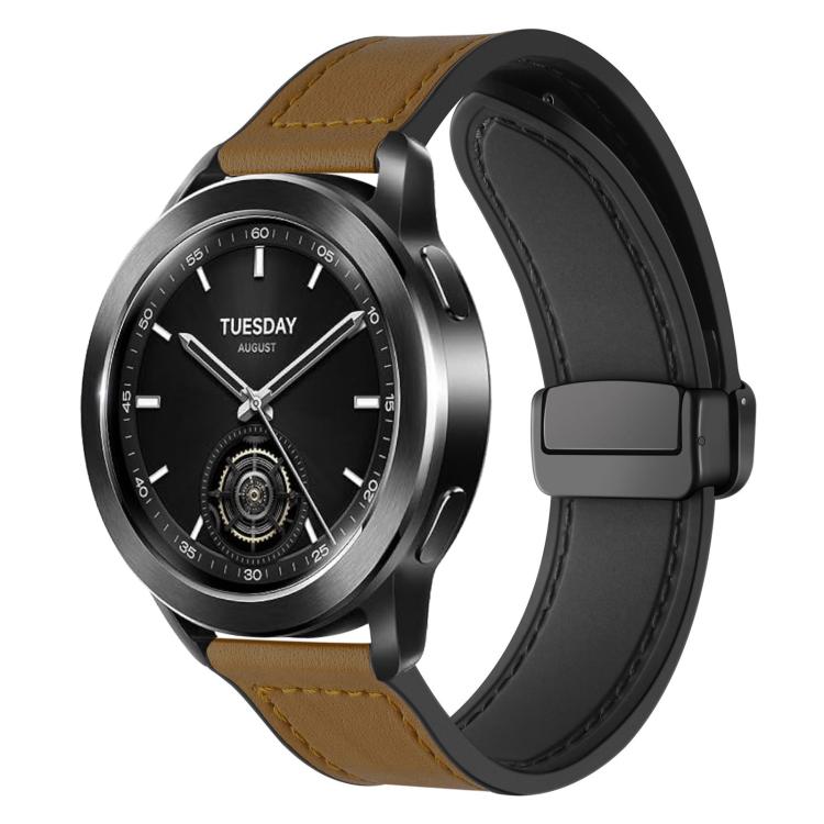 xDfind Crazy Horse Pattern Silicone Skin Magnetic Buckle Watch Band, 22mm