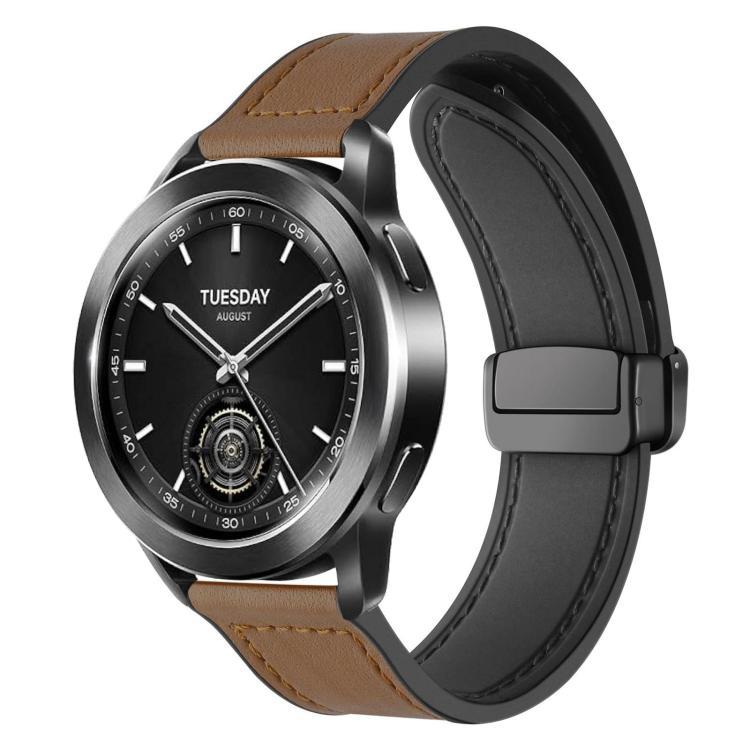 xDfind Crazy Horse Pattern Silicone Skin Magnetic Buckle Watch Band, 22mm