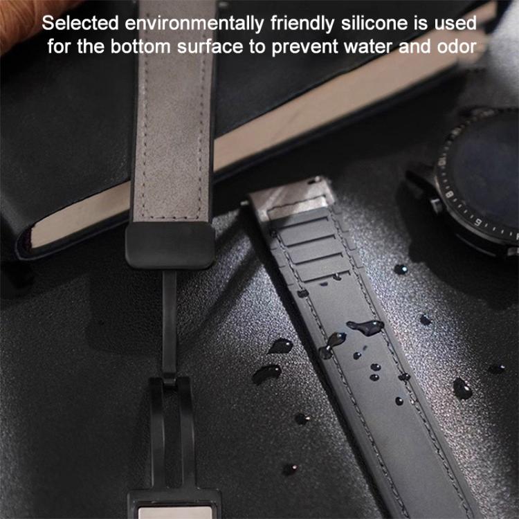 xDfind Crazy Horse Pattern Silicone Skin Magnetic Buckle Watch Band, 20mm