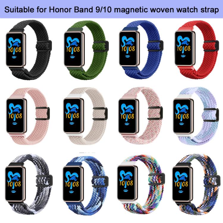xDfind Magnetic Buckle Nylon Braid Watch Band, For Honor Band 10 / 9