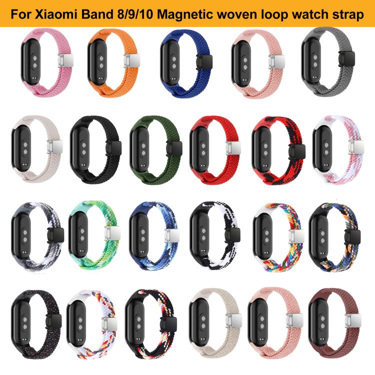xDfind Nylon Braided Loop Magnetic Buckle Watch Band, For Xiaomi Smart Band 10 / 9 / 8