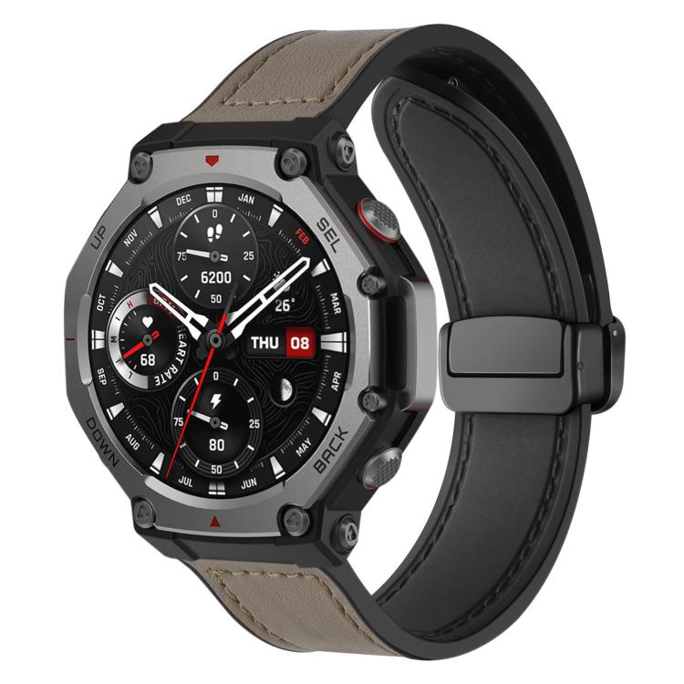 xDfind Crazy Horse Pattern Silicone Skin Magnetic Buckle Watch Band