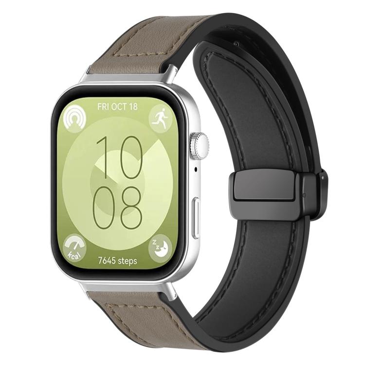 xDfind Crazy Horse Pattern Silicone Skin Magnetic Buckle Watch Band