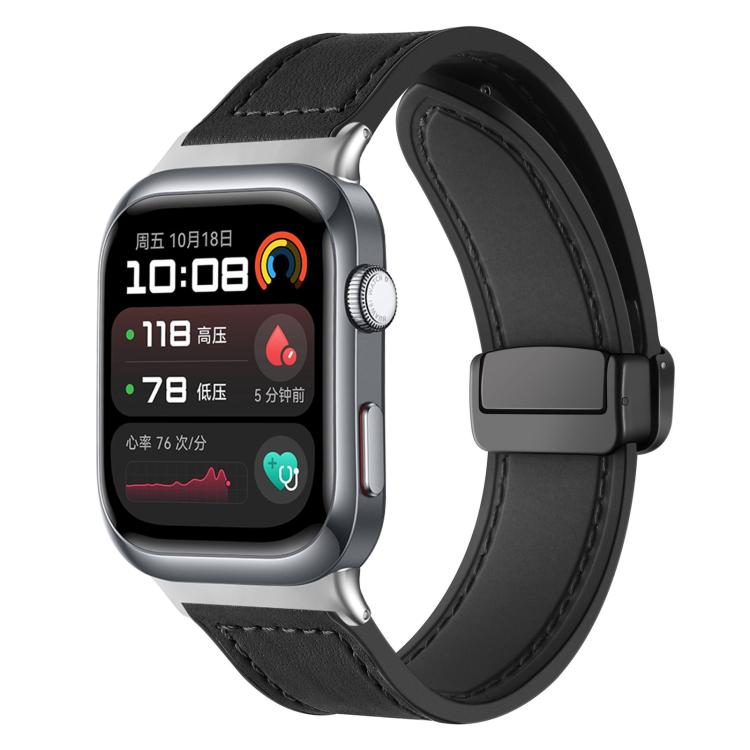 xDfind Crazy Horse Pattern Silicone Skin Magnetic Buckle Watch Band