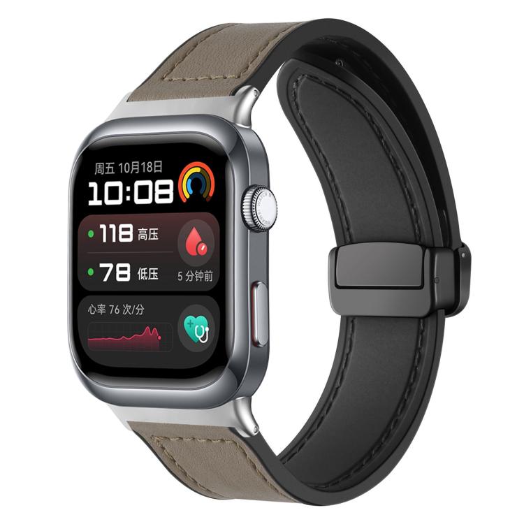 xDfind Crazy Horse Pattern Silicone Skin Magnetic Buckle Watch Band
