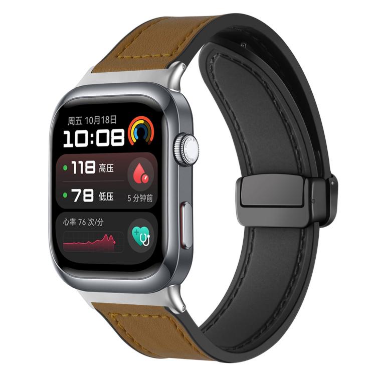 xDfind Crazy Horse Pattern Silicone Skin Magnetic Buckle Watch Band