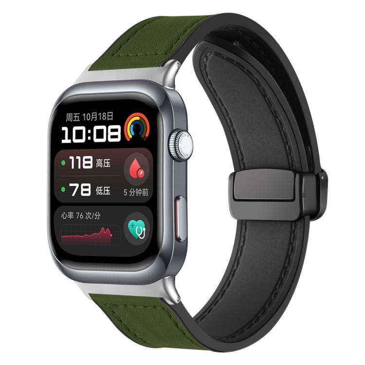 xDfind Crazy Horse Pattern Silicone Skin Magnetic Buckle Watch Band