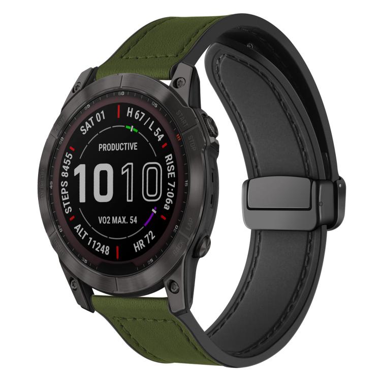 xDfind Crazy Horse Pattern Silicone Skin Magnetic Buckle Watch Band