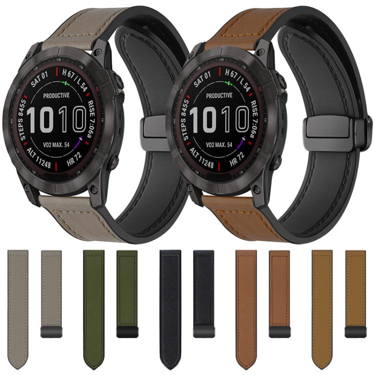 xDfind Crazy Horse Pattern Silicone Skin Magnetic Buckle Watch Band