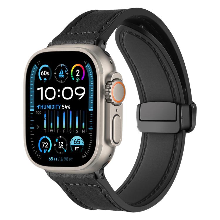 xDfind Crazy Horse Pattern Silicone Skin Magnetic Buckle Watch Band, For Apple Watch 42 / 44 / 45 / 46 / 49mm