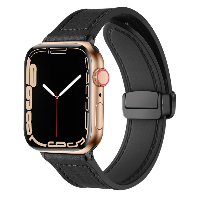 xDfind Crazy Horse Pattern Silicone Skin Magnetic Buckle Watch Band, For Apple Watch 38 / 40 / 41 / S10 42mm