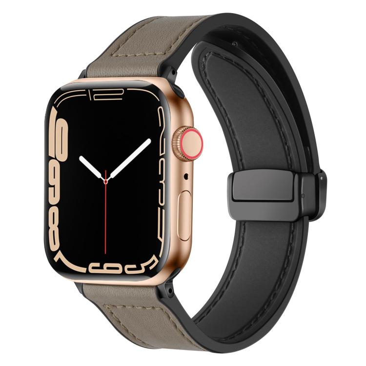 xDfind Crazy Horse Pattern Silicone Skin Magnetic Buckle Watch Band, For Apple Watch 38 / 40 / 41 / S10 42mm