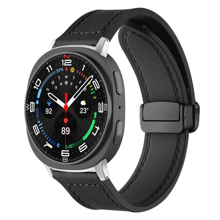 xDfind Crazy Horse Pattern Silicone Skin Magnetic Buckle Watch Band, For Samsung Galaxy Watch8 / 8 Classic