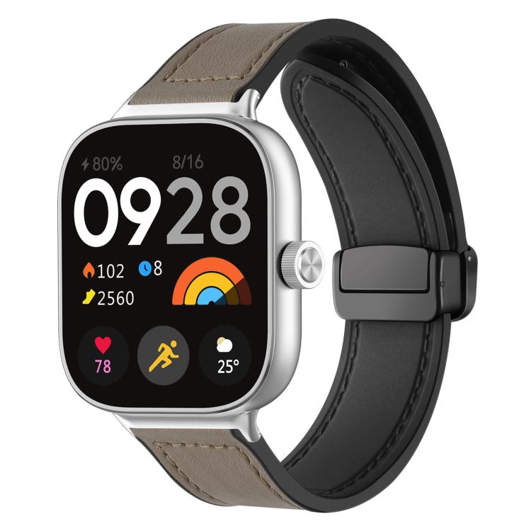 xDfind Crazy Horse Pattern Silicone Skin Magnetic Buckle Watch Band, For Xiaomi Band 10 Pro/9 Pro/Redmi Watch 6/5/4