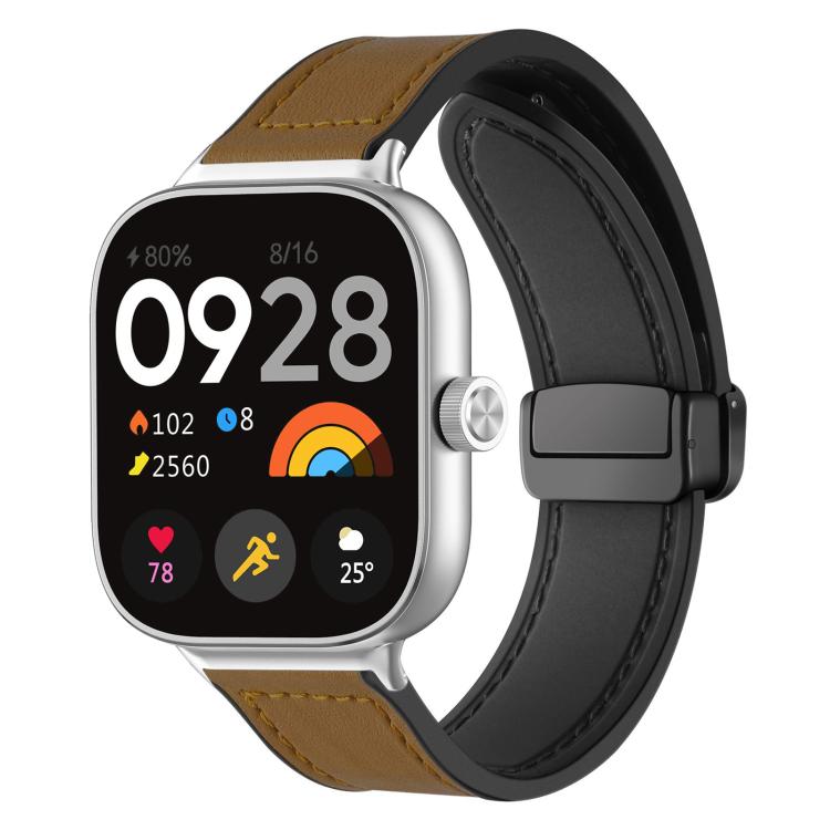 xDfind Crazy Horse Pattern Silicone Skin Magnetic Buckle Watch Band, For Xiaomi Band 10 Pro/9 Pro/Redmi Watch 6/5/4