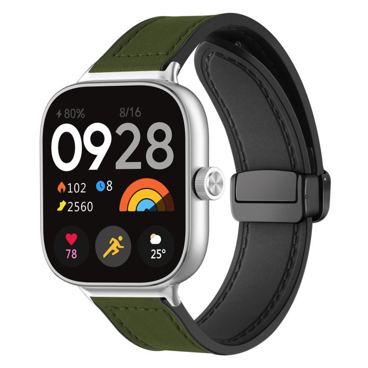 xDfind Crazy Horse Pattern Silicone Skin Magnetic Buckle Watch Band, For Xiaomi Band 10 Pro/9 Pro/Redmi Watch 6/5/4