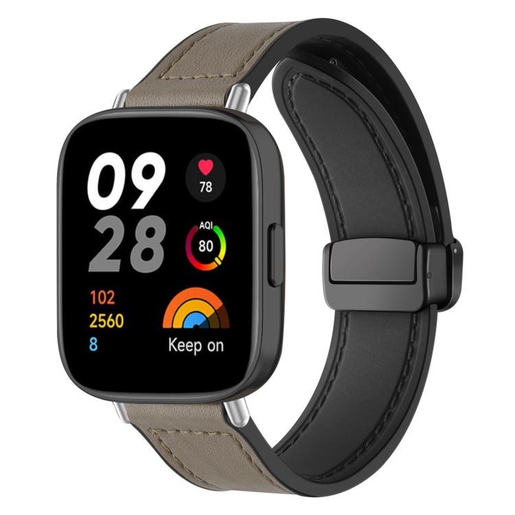 xDfind Crazy Horse Pattern Silicone Skin Magnetic Buckle Watch Band, For Redmi Watch 3