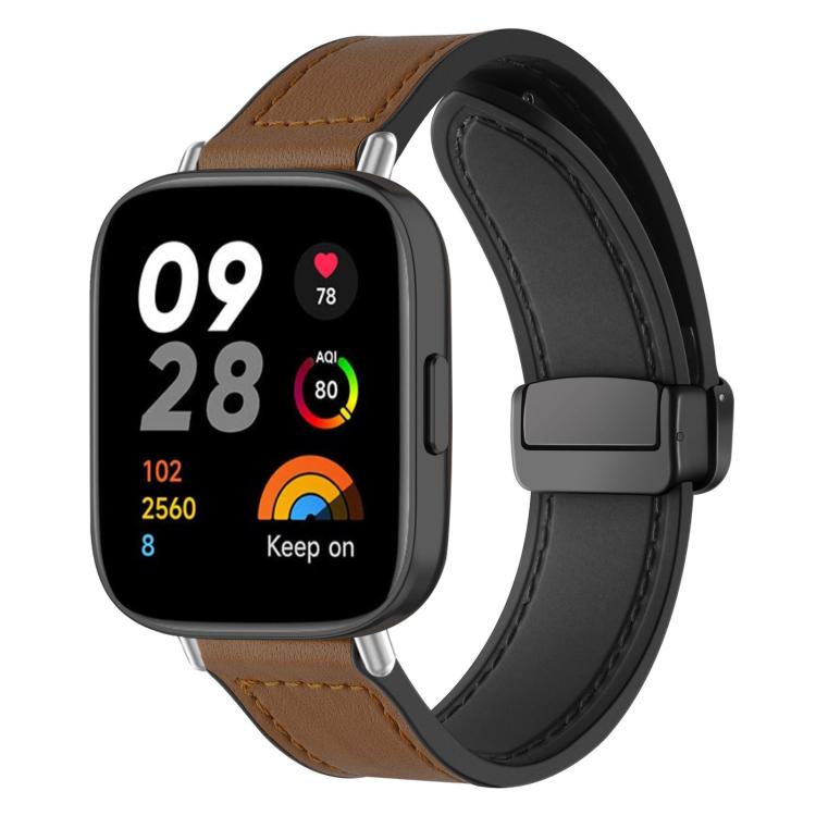 xDfind Crazy Horse Pattern Silicone Skin Magnetic Buckle Watch Band, For Redmi Watch 3