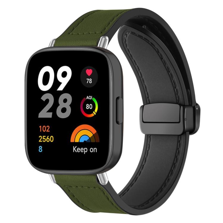 xDfind Crazy Horse Pattern Silicone Skin Magnetic Buckle Watch Band, For Redmi Watch 3