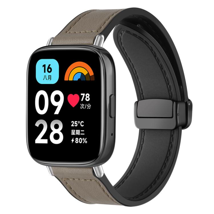 xDfind Crazy Horse Pattern Silicone Skin Magnetic Buckle Watch Band, For Redmi Watch 3 Active / Watch 3 Lite