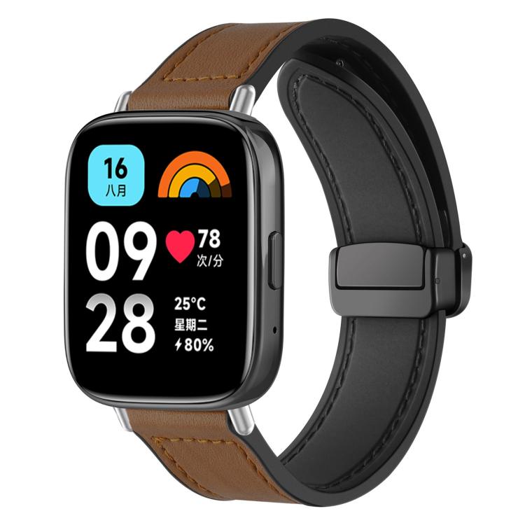 xDfind Crazy Horse Pattern Silicone Skin Magnetic Buckle Watch Band, For Redmi Watch 3 Active / Watch 3 Lite