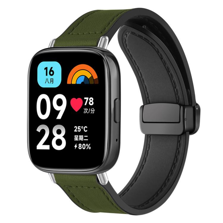 xDfind Crazy Horse Pattern Silicone Skin Magnetic Buckle Watch Band, For Redmi Watch 3 Active / Watch 3 Lite