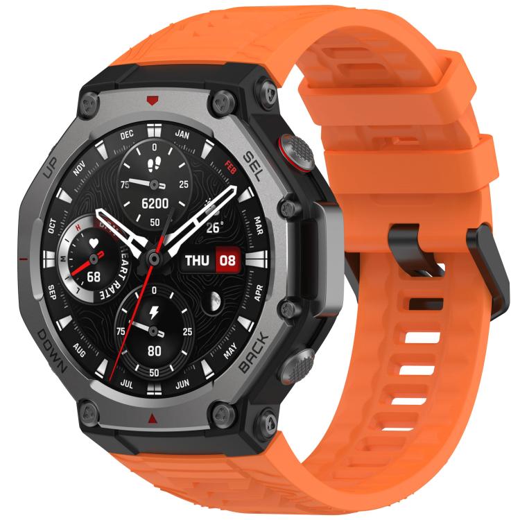 xDfind Solid Color Black Buckle Silicone Watch Band, For Amazfit T-Rex 3