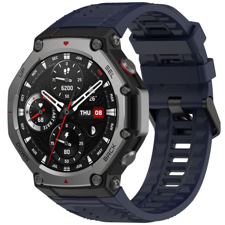 xDfind Solid Color Black Buckle Silicone Watch Band, For Amazfit T-Rex 3
